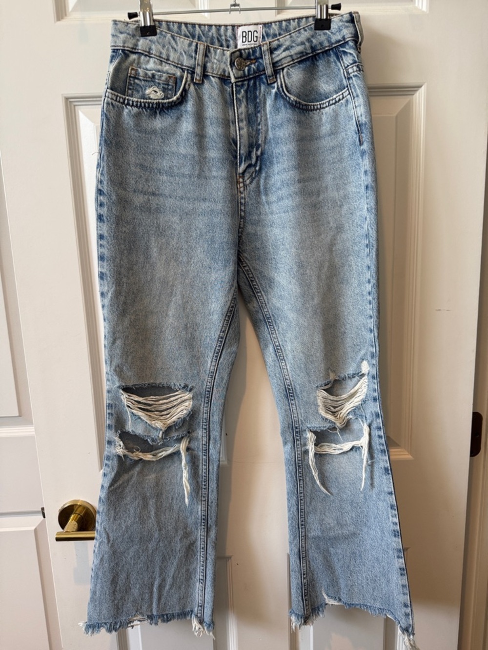 BDG Light Blue Distressed Wide Leg Jeans